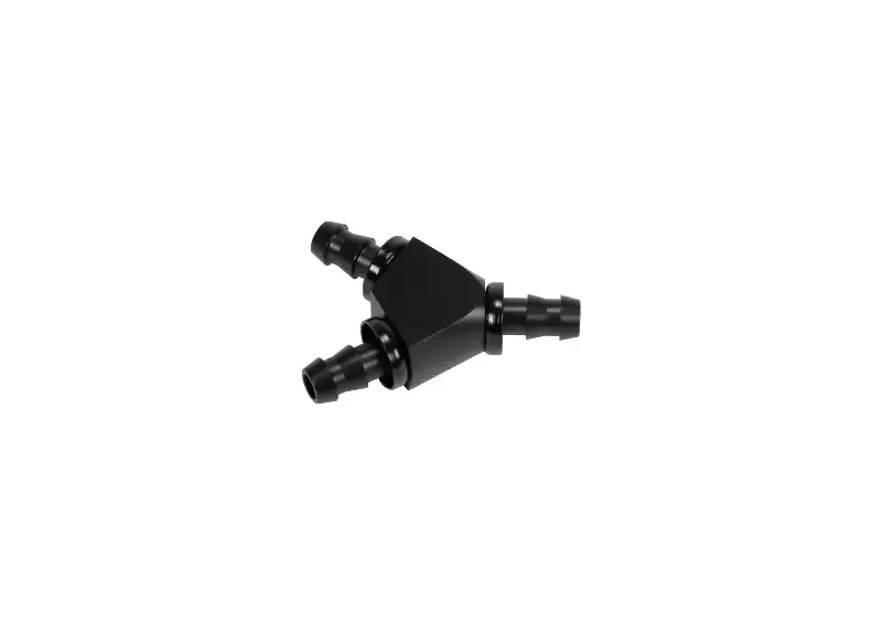 Fleece Performance 3/8 Inch Black Anodized Aluminum Y Barbed Fitting (For -6 Pushlock Hose) FPE-FIT-Y06-BLK